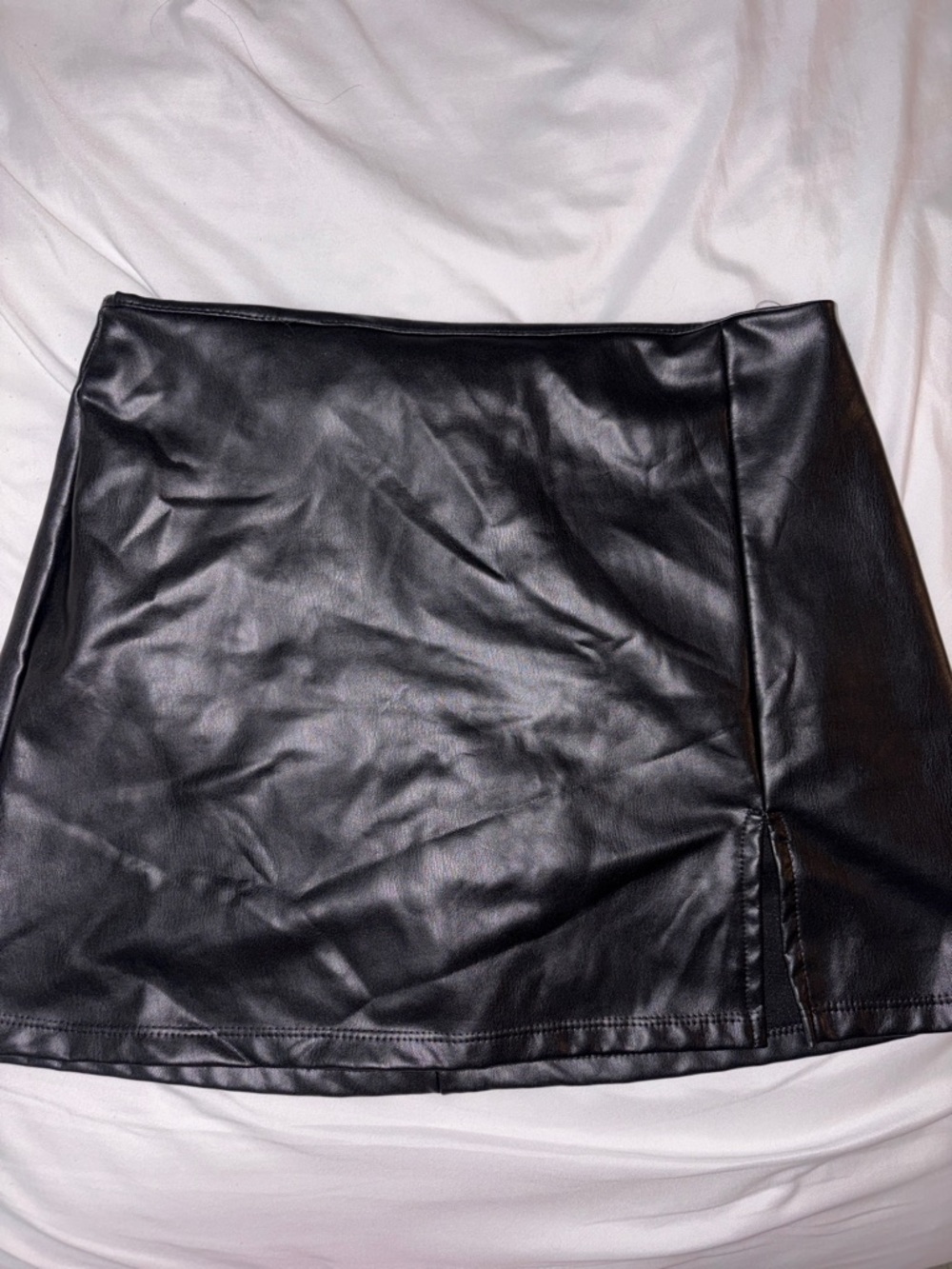 Faux Leather Black Mini Skirt